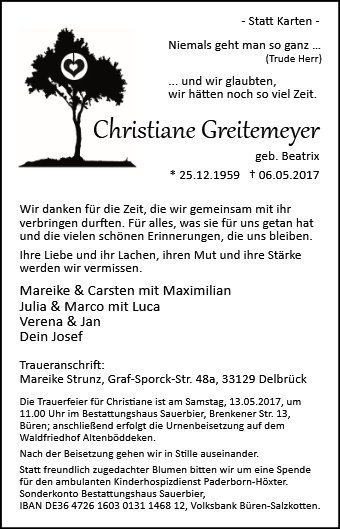 Erinnerungsbild für Christiane Greitemeyer